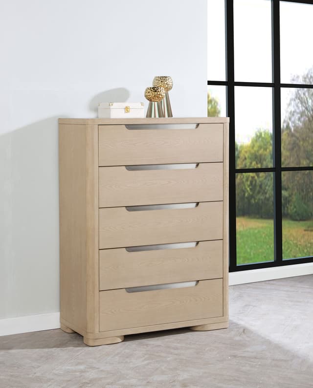 Ladera 5-drawer Bedroom Chest of Drawers Light Elm — photo 2