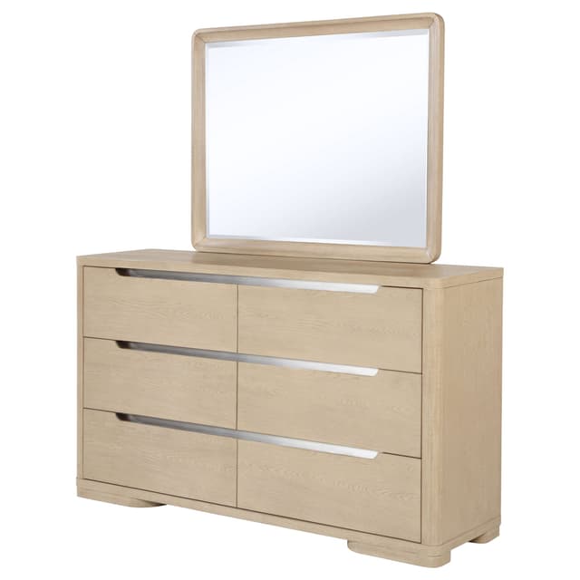 Ladera 6-drawer Bedroom Dresser and Mirror Light Elm — photo 4