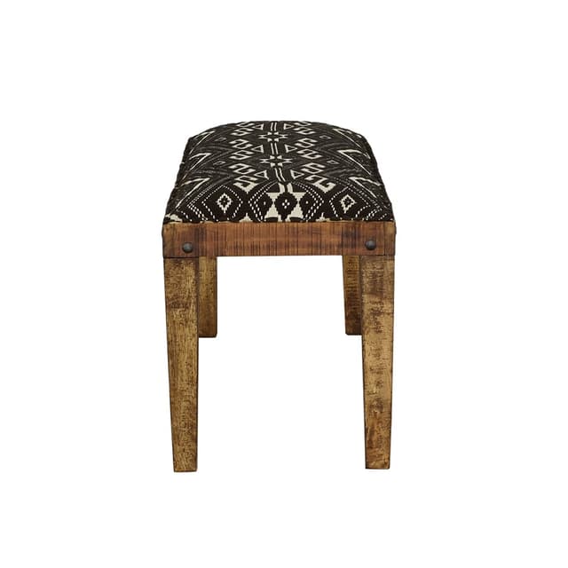 Lamont Fabric Upholstered Accent Bench Black and Natural — photo 5