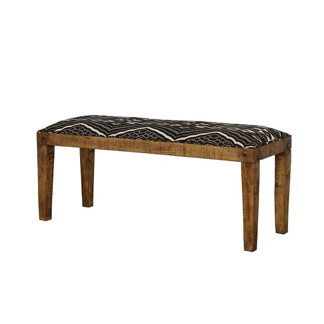 Lamont Fabric Upholstered Accent Bench Black and Natural — photo 4