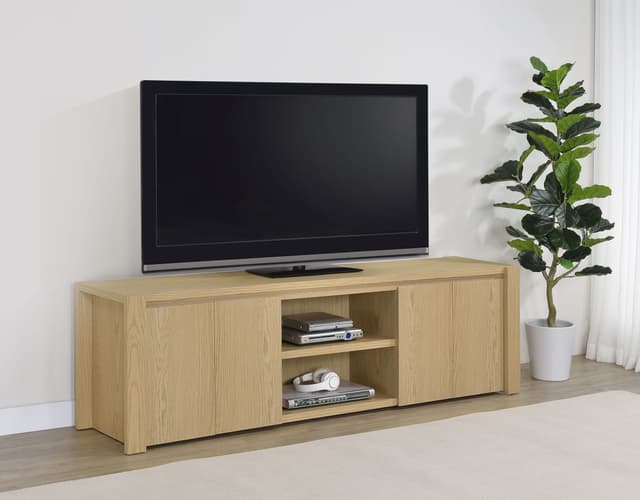 Laurelton 78-inch 4-door TV Stand Media Console Light Oak — photo 2