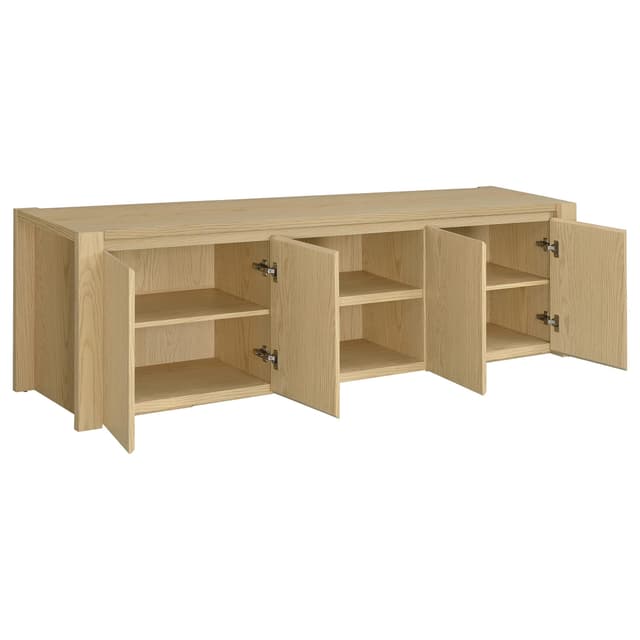 Laurelton 78-inch 4-door TV Stand Media Console Light Oak — photo 3