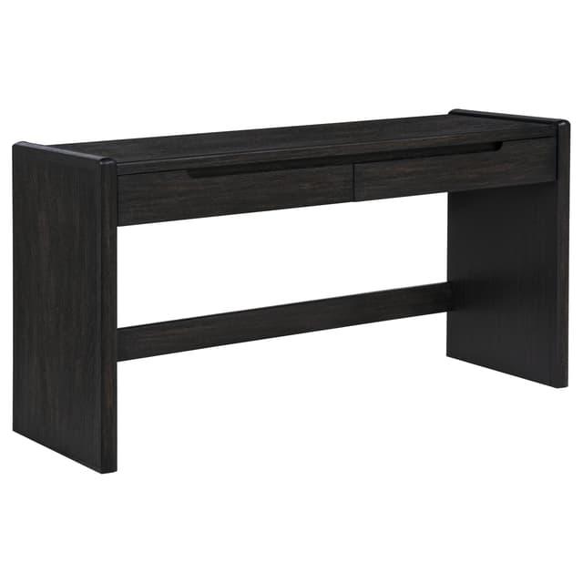 Leandro 2-drawer Home Office Writing Desk Burnished Black — photo 1