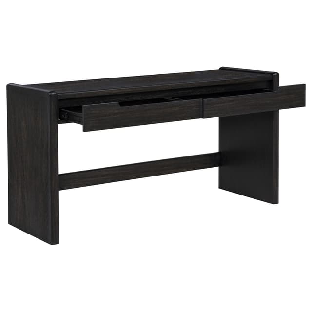 Leandro 2-drawer Home Office Writing Desk Burnished Black — photo 4