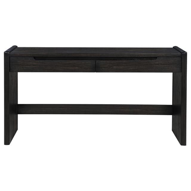 Leandro 2-drawer Home Office Writing Desk Burnished Black — photo 5