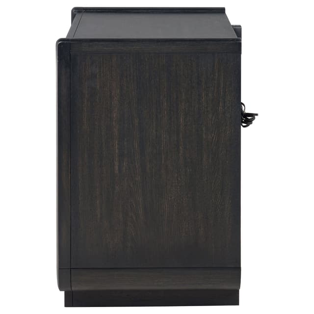 Leandro 2-drawer LED Nightstand with USB Burnished Black — photo 5