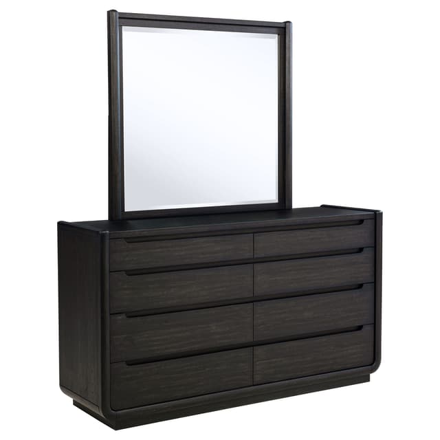 Leandro 8-drawer Bedroom Dresser with Mirror Burnished Black — photo 1