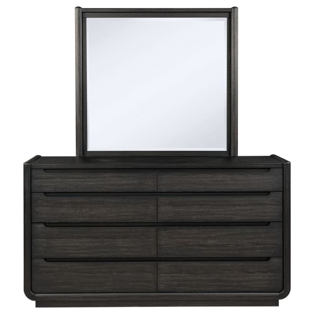 Leandro 8-drawer Bedroom Dresser with Mirror Burnished Black — photo 3