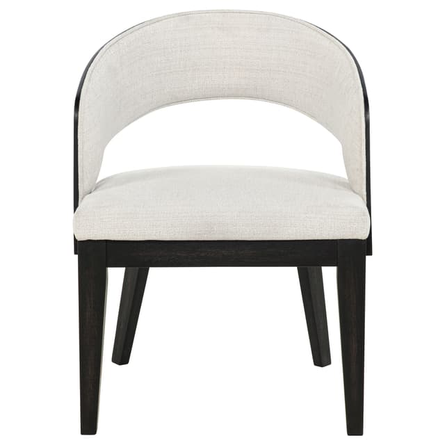 Leandro Upholstered Dining Arm Chair Cream (Set of 2) — photo 4