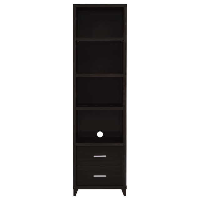 Lewes 4-shelf Engineered Wood Media Tower Cappuccino — photo 4
