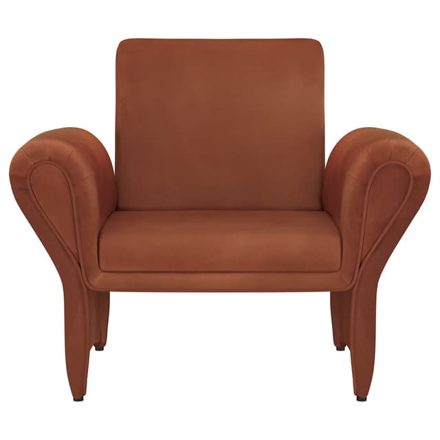 Liana Upholstered Roll Arm Accent Armchair Rust Orange — photo 3