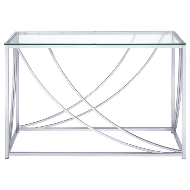 Lille Glass Top Entryway Console Table Accents Chrome — photo 3