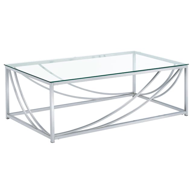 Lille Rectangular Glass Top Coffee Table Chrome — photo 1