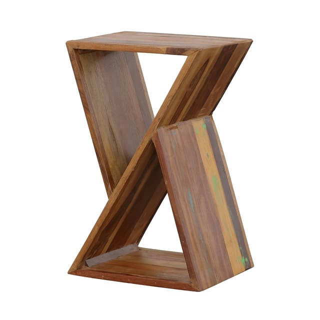 Lily Solid Reclaimed Wood Accent Side Table Natural — photo 4