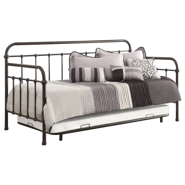 Livingston Metal Twin Daybed with Trundle Dark Bronze — photo 1
