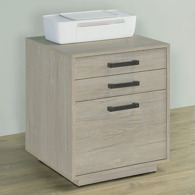 Loomis 3-drawer Home Office File Cabinet Whitewashed Grey — photo 2