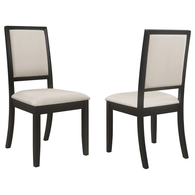 Louise Upholstered Wood Dining Side Chair Black (Set of 2) — photo 1