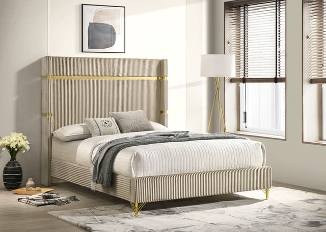 Lucia Upholstered Wingback Bed — photo 2