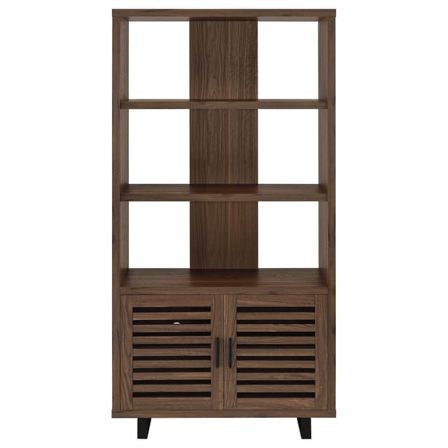 Maddox 71-inch 3-shelf Cabinet Bookcase Walnut — photo 4