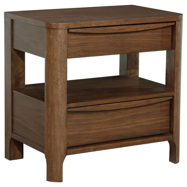 Maderia 2-drawer Nightstand Bedside Table Walnut — photo 1