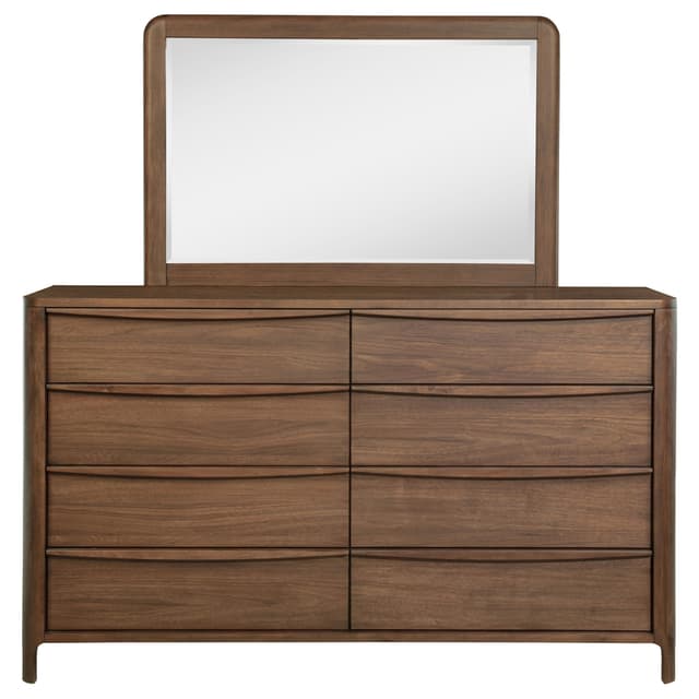 Maderia 8-drawer Dresser and Mirror Walnut — photo 3
