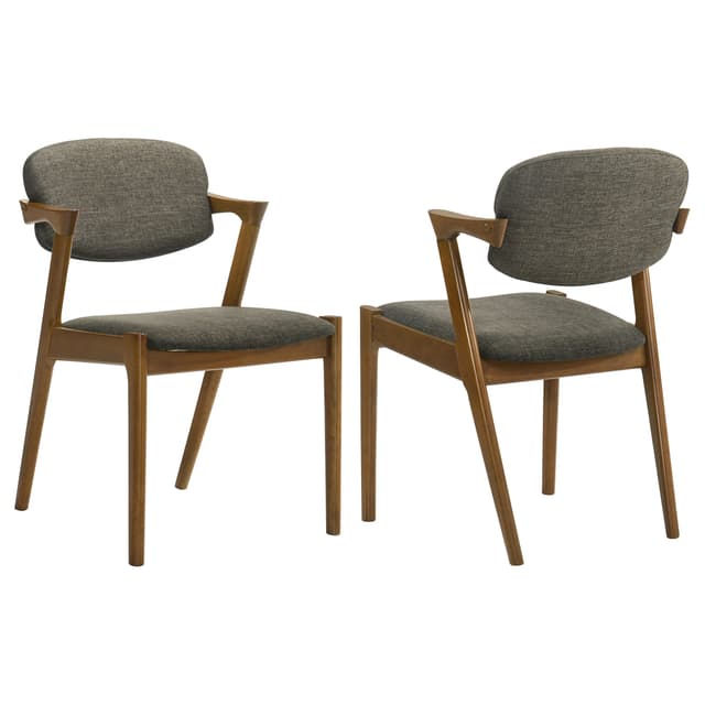 Malone Padded Wood Dining Arm Chair Dark Walnut (Set of 2) — photo 1
