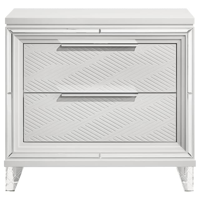 Marmore 2-drawer Nightstand Bedside Table White — photo 3