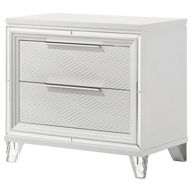 Marmore 2-drawer Nightstand Bedside Table White — photo 4