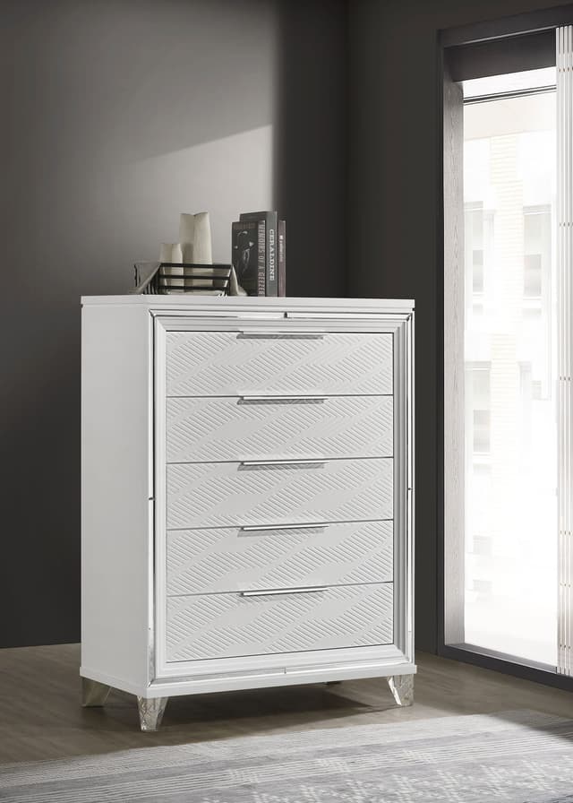 Marmore 5-drawer Bedroom Chest of Drawers White — photo 2