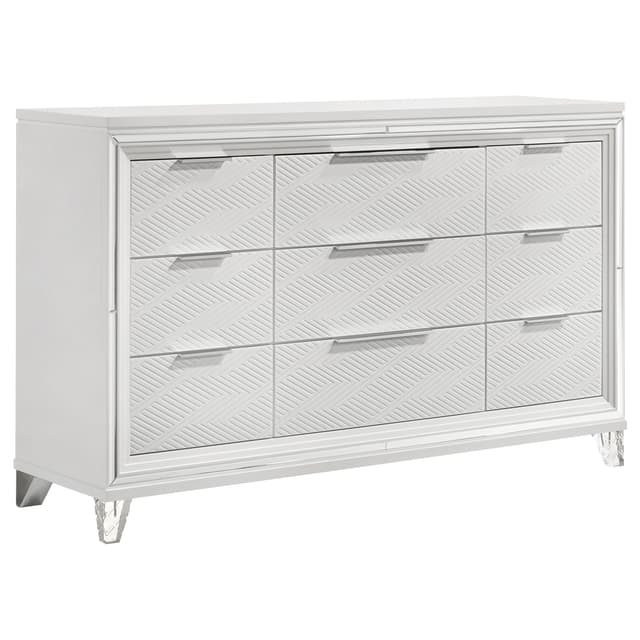 Marmore 9-drawer Dresser Cabinet White — photo 1