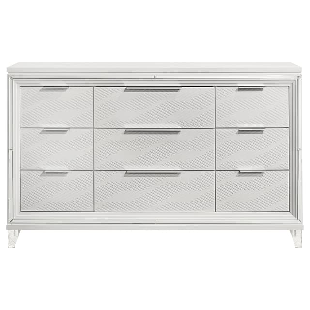 Marmore 9-drawer Dresser Cabinet White — photo 3