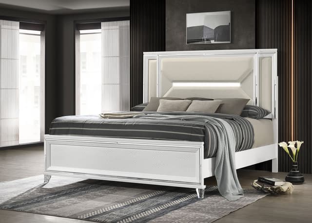Marmore Wood LED Panel Bed — photo 2