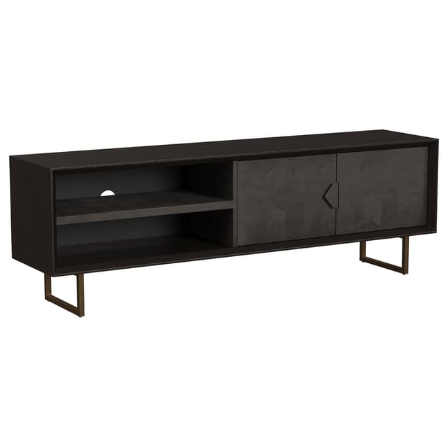 Marsden 2-door Mango Wood 70-inch TV Stand Charcoal Black — photo 1