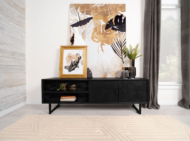 Marsden 2-door Mango Wood 70-inch TV Stand Charcoal Black — photo 2