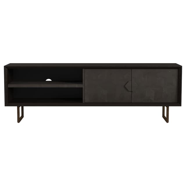 Marsden 2-door Mango Wood 70-inch TV Stand Charcoal Black — photo 5