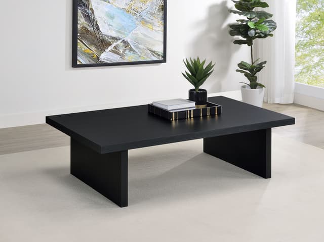 Max Rectangular Engineered Laminate Coffee Table Black — photo 2