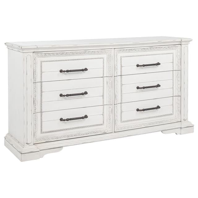 McKinney 6-drawer Bedroom Dresser Cabinet Vintage White — photo 1