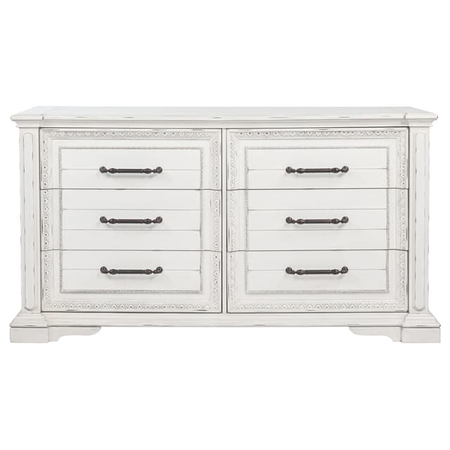 McKinney 6-drawer Bedroom Dresser Cabinet Vintage White — photo 3