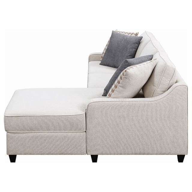 Mcloughlin Upholstered Sloped Arm Sectional Sofa Platinum — photo 4