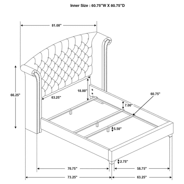 Melody Upholstered Wingback Bed — photo 5