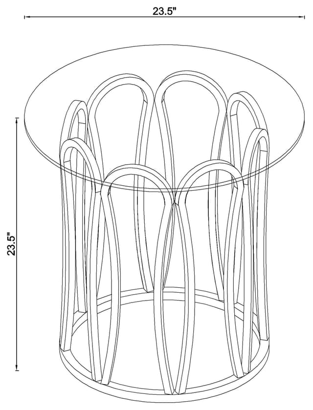 Monett Round Glass Top Side End Table Chocolate Chrome — photo 3