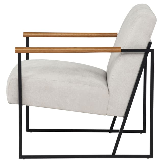 Monsen Fabric Upholstered Metal Frame Accent Chair Ivory — photo 5