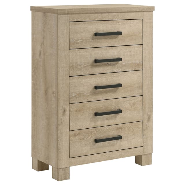Oakglen 5-drawer Bedroom Chest of Drawers Weathered Oak — photo 1