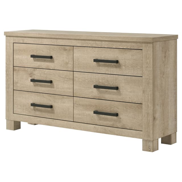 Oakglen 6-drawer Bedroom Dresser Weathered Oak — photo 4