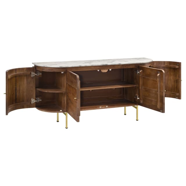 Ortega 4-door Marble Top Sideboard Buffet Cabinet Natural — photo 3
