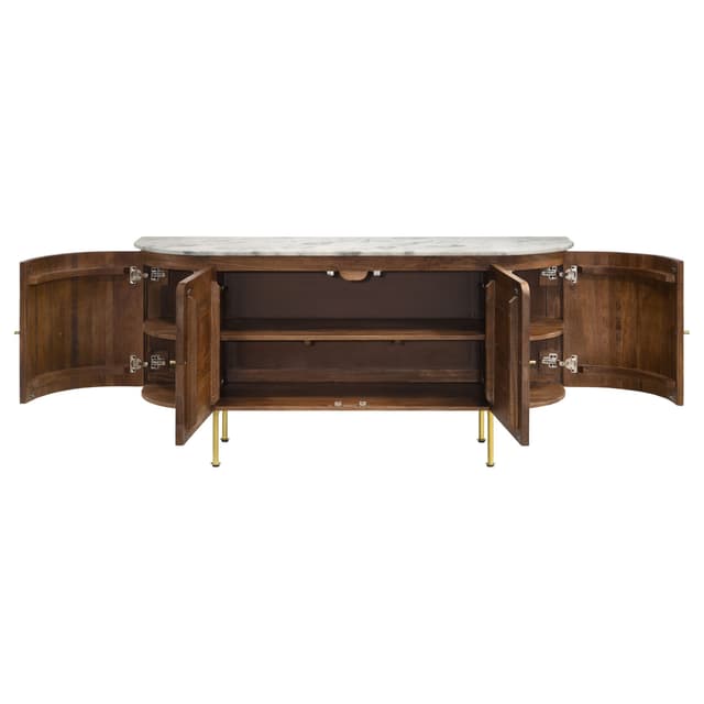 Ortega 4-door Marble Top Sideboard Buffet Cabinet Natural — photo 5