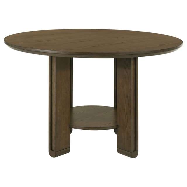 Ottowa 47-inch Round Wood Dining Table with Shelf Brown — photo 3
