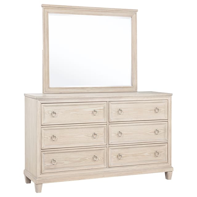 Pembroke 6-drawer Bedroom Dresser with Mirror Washed Oak — photo 1