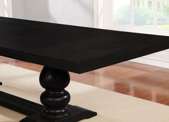 Phelps 123-inch Extension Leaf Dining Table Distressed Noir — photo 5