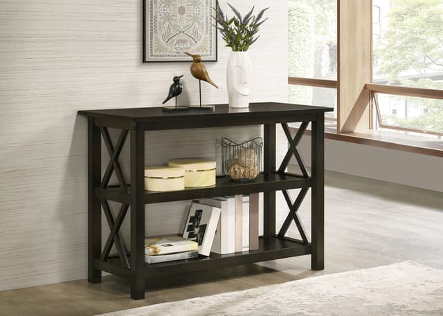 Rachelle 2-shelf Wood Entryway Console Table Deep Merlot — photo 2
